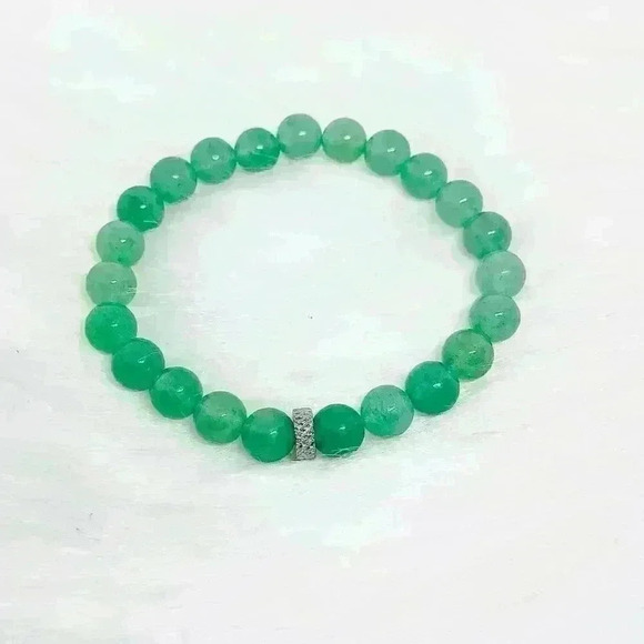 Natural Green Aventurine Beaded Bracelet - Picture 1 of 6